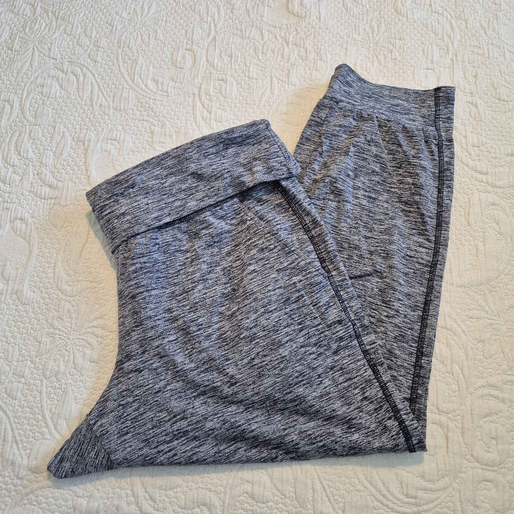 Xersion womens XL gray fold over waist jogger 2 front pockets VGUC